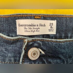 Abercrombie & Fitch 90’s Dark Blue Straight Jeans Ultra High Rise